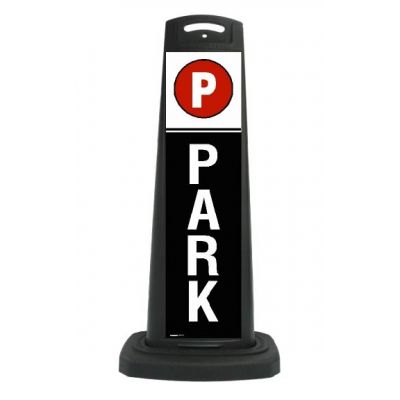 Valet Black Vertical Panel With PARK Reflective Sign P3