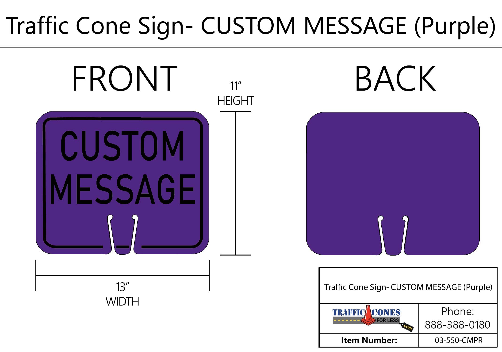 purple traffic cone