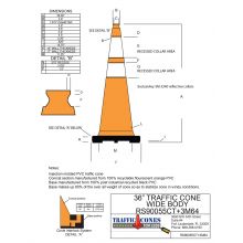 FREE STENCIL Florida DOT Approved Traffic Cone - 36