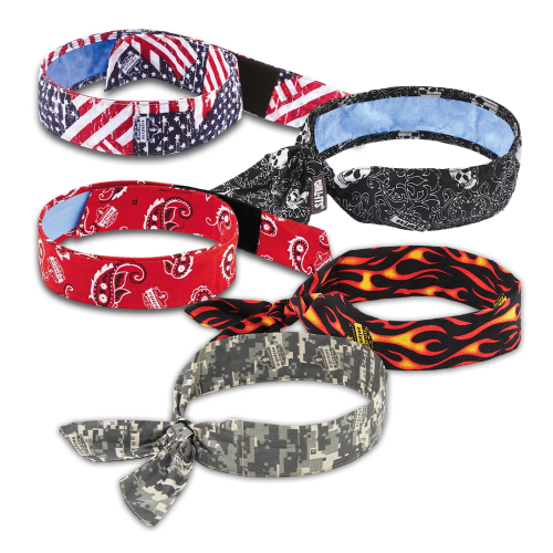 10 Pack Chill-Its 6700 Evaporative Cooling Bandana Headband Tie