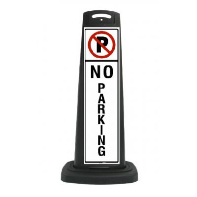 Valet Black Vertical Panel No Parking with Reflective Sign P15