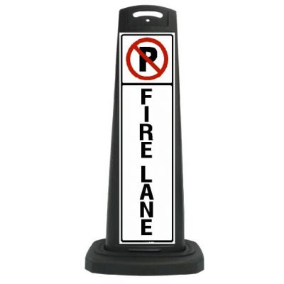 Valet Black Vertical Panel No Parking Fire Lane with Reflective Sign P18