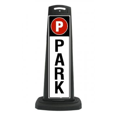 Valet Black Vertical Panel with PARK Reflective Sign P1