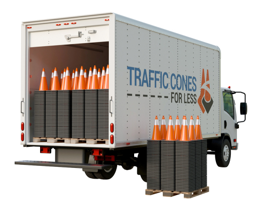 Truckload, 28" Orange Traffic Cones, 7lbs black base, 6" reflective collar