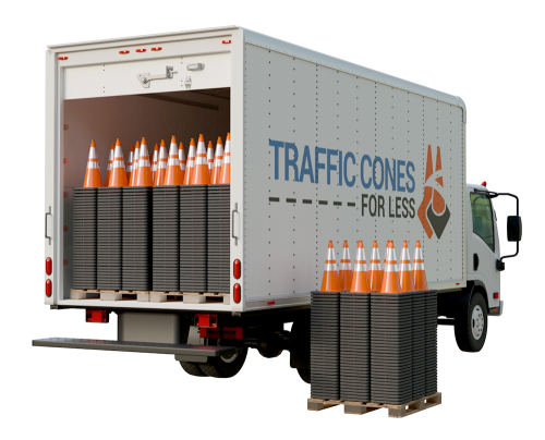 Truckload, 28" Orange Traffic Cones, 7lbs black base, 6" & 4" reflective collar