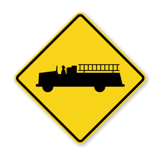 Emergency Vehicle Traffic Aluminum Sign: Emergency Vehicle Symbol 