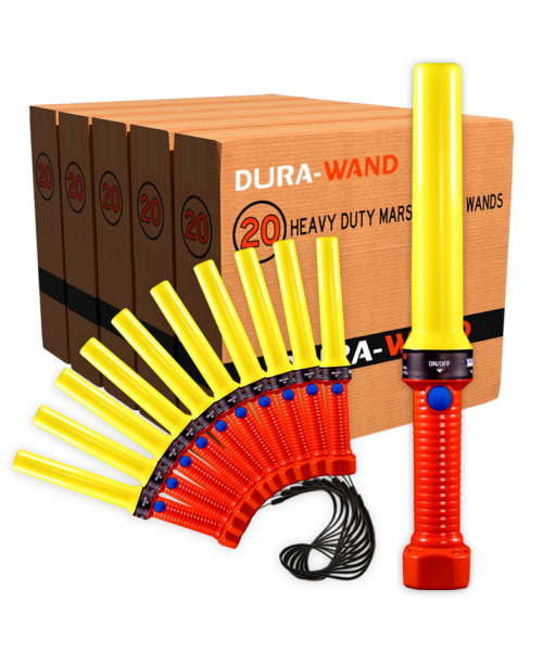 Heavy Duty Marshalling Aviation Dura-Wand Yellow - 100 Pack