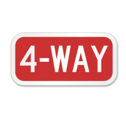 4-Way STOP Sign Companion Aluminum Sign