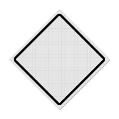 36" x 36" White Roll Up Reflective Traffic Sign - Custom Text or Blank