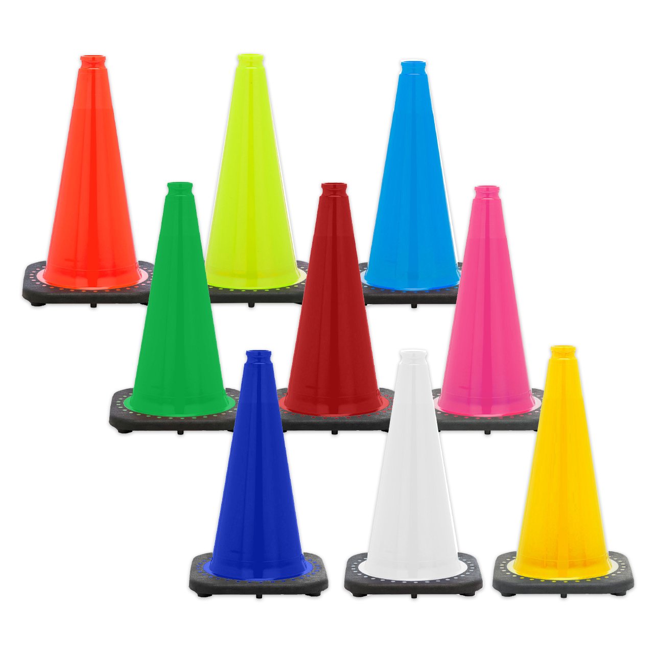 18" Traffic Safety Cone Black Base, 3lbs Traffic Cones For Less