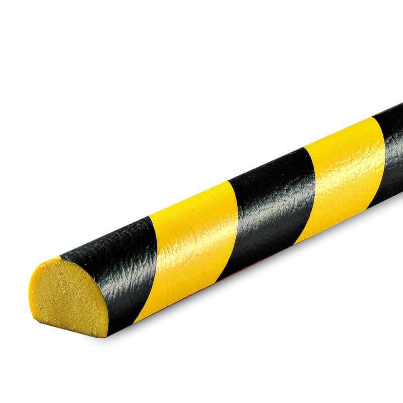 Protective Bumper Guards - Style C - Black/Yellow - Polyurethane Foam - 39  3/8 in long