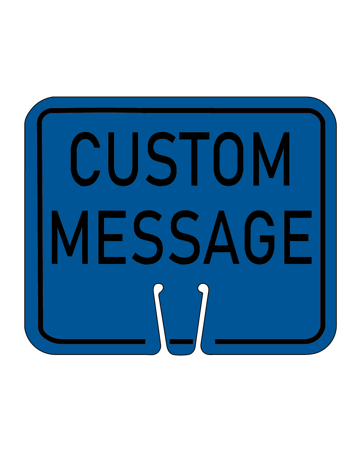 Traffic Cone Sign - CUSTOM MESSAGE (Blue) - Traffic Cones For Less