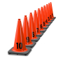 Sequentially Numbered 18" Orange Traffic Cones, 7 lb Black Base - 1-10