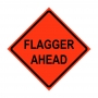 36" x 36" Roll Up Traffic Sign - Flagger Ahead