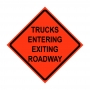 36" x 36" Roll Up Traffic Sign - Trucks Entering Exiting Roadway