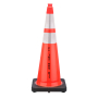 Govt Agency FL DOT 36" Orange Traffic Cone, 12 lb Black Base, w/6" & 4" 3M Reflective Collars 