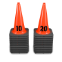 Sequentially Numbered 18" Orange Traffic Cones, 7 lb Black Base - 1- 20