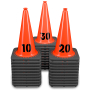 Sequentially Numbered 28" Orange Traffic Cones, 7 lb Black Base - 1- 30 