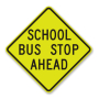 30" Fluorescent Diamond Grade School Sign: School Bus Stop Ahead