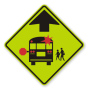 MUTCD Compliant School Ahead Sign: School Bus Stop Ahead 