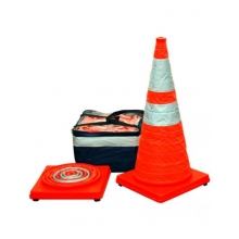 28" Orange Collapsible Pop Up Cone Kit w/LED Light 6" & 4" Reflective Collar (4 or 5 pack)