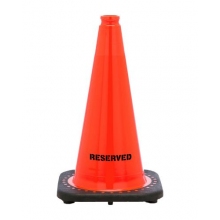 18" Reserved STENCIL Traffic Cone, 3 lb Black Base