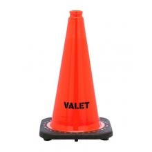 18" Valet STENCIL Traffic Cone, 3 lb Black Base