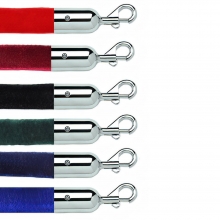 Velour Stanchion Rope Stainless Snap End