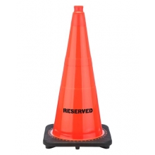 28" Reserved STENCIL Traffic Cone, 7 lb Black Base