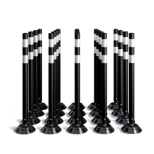 Omniflex 36 Inch Tubular Traffic Delineator - Black - 20 Pack