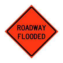 48" x 48" Roll Up Traffic Sign - Roadway Flooded