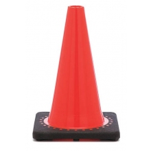 12" Orange Traffic Cone, 1.5 lb Black Base