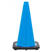 18" Sky Blue Traffic Cone, 3 lb Black Base
