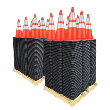 Two Pallet Bundle 28" Orange Traffic Cones, 7 lb Black base, w/6" & 4" 3M Reflective Collars