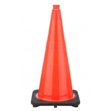 28" Orange Traffic Cone, 7lb Black Base