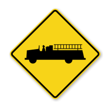 Emergency Vehicle Traffic Aluminum Sign: Emergency Vehicle Symbol 