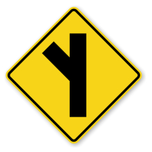 Official MUTCD Side Road at Angle (Left) Sign 