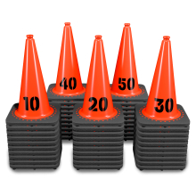 Sequentially Numbered 18" Orange Traffic Cones, 3 lb Black Base - 1- 50