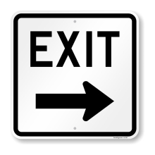 Parking Lot Sign, Exit Sign - Select Arrow