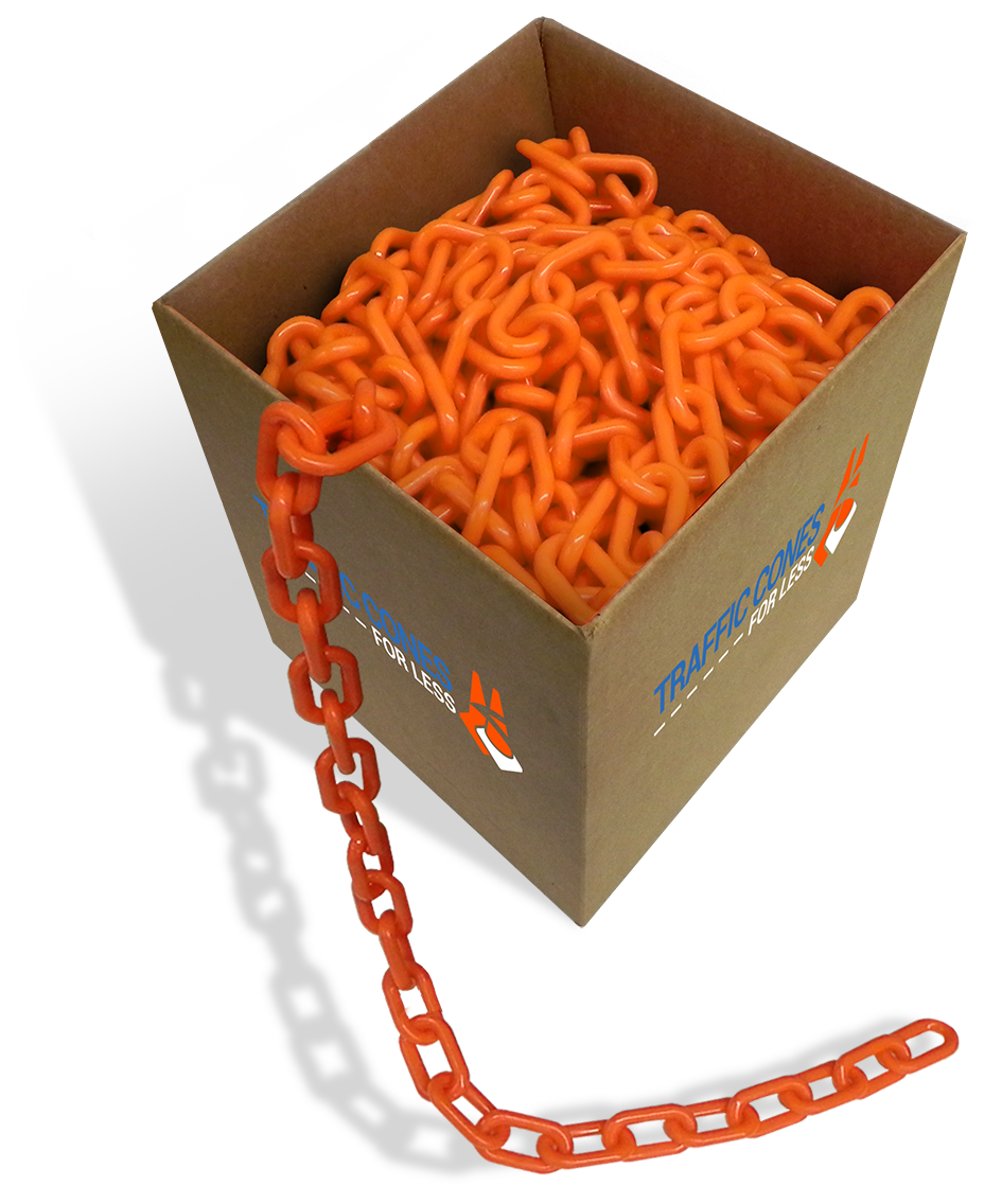 Plastic Barrier Chain - 1.5 inch link, 100 feet