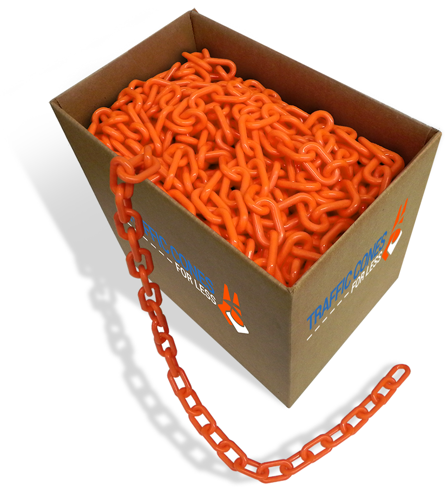 Plastic Barrier Chain - 1.5 inch link, 300 feet