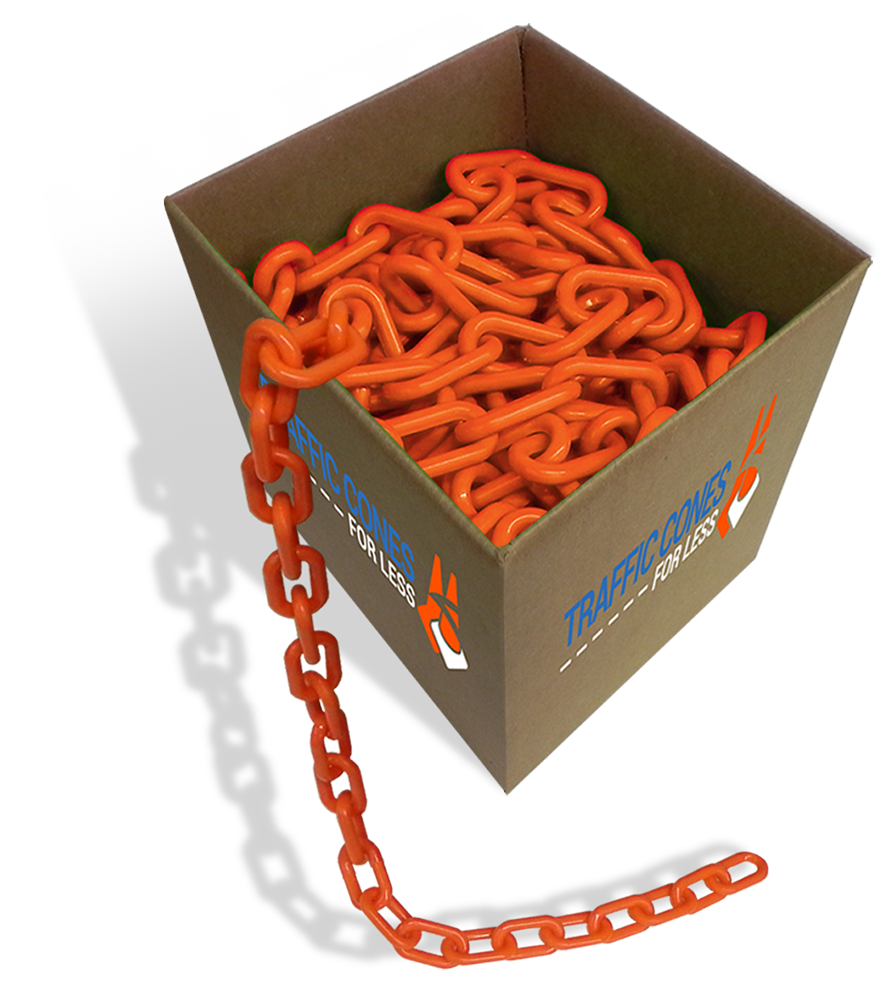 Plastic Barrier Chain - 3 inch link, 100 feet