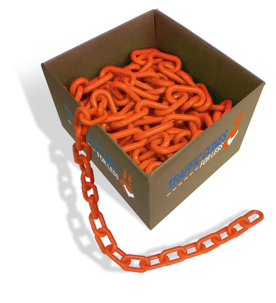 Plastic Barrier Chain - 3 inch link, 50 feet