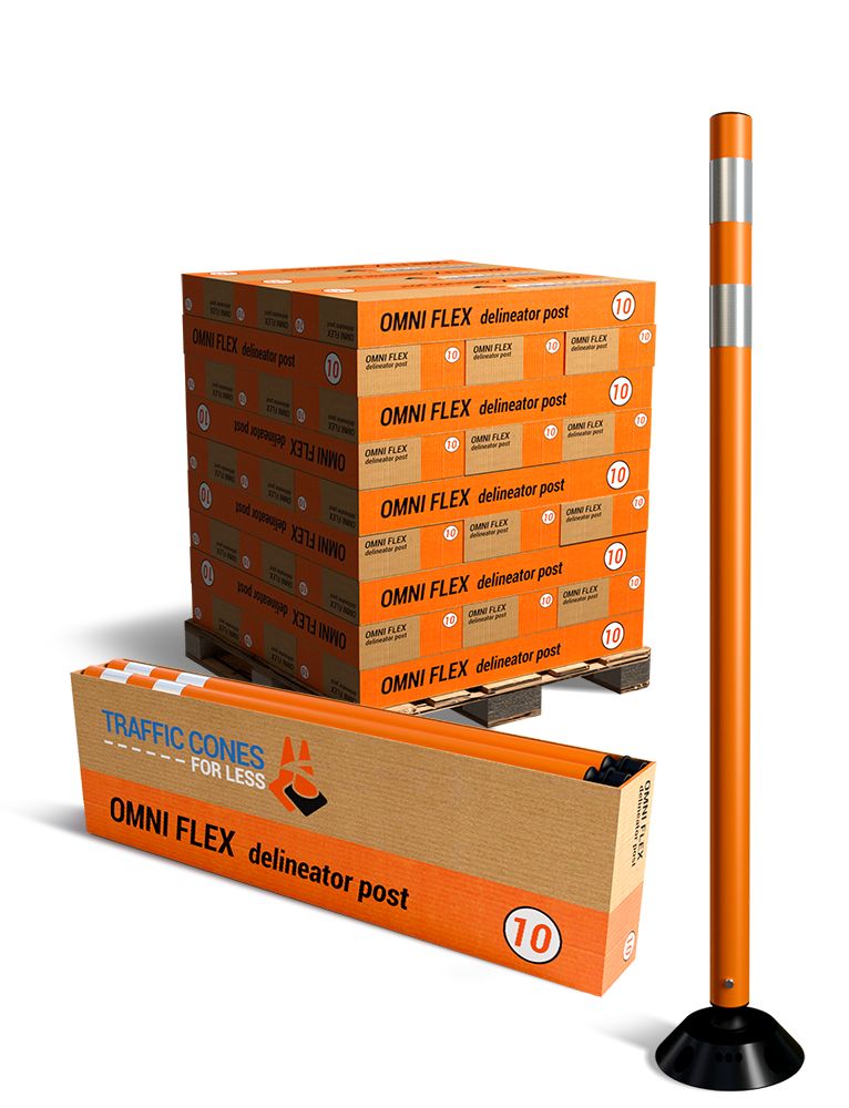 OmniFlex 48 Inch Tubular Traffic Delineators - 250 Pack