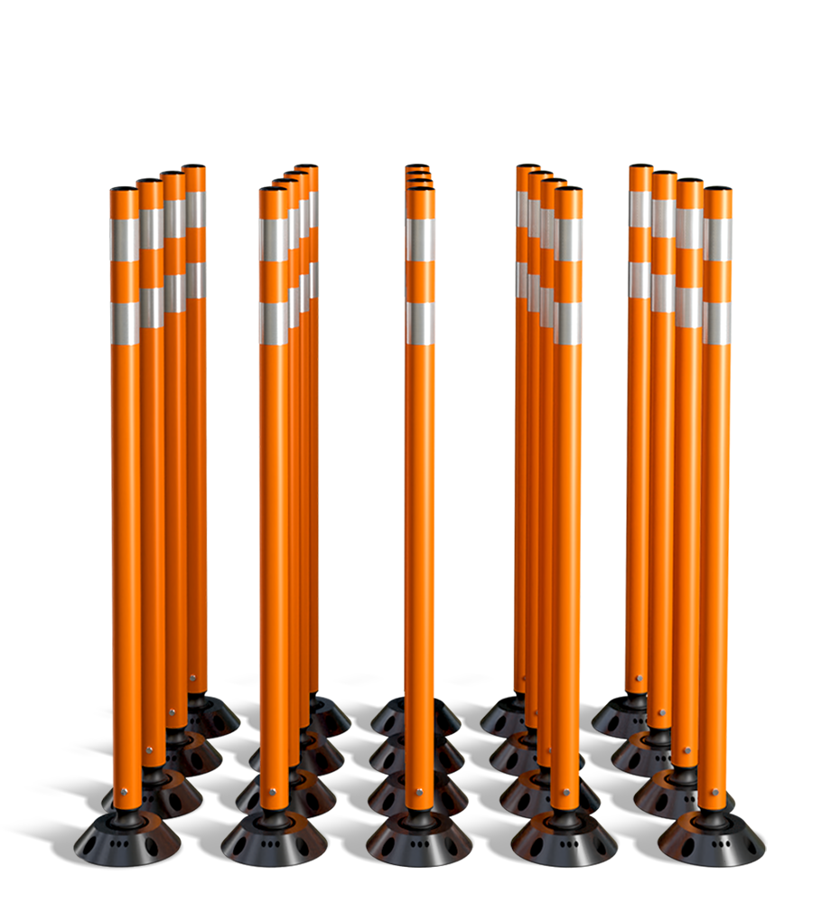 Omniflex 48 Inch Tubular Traffic Delineator - 20 Pack