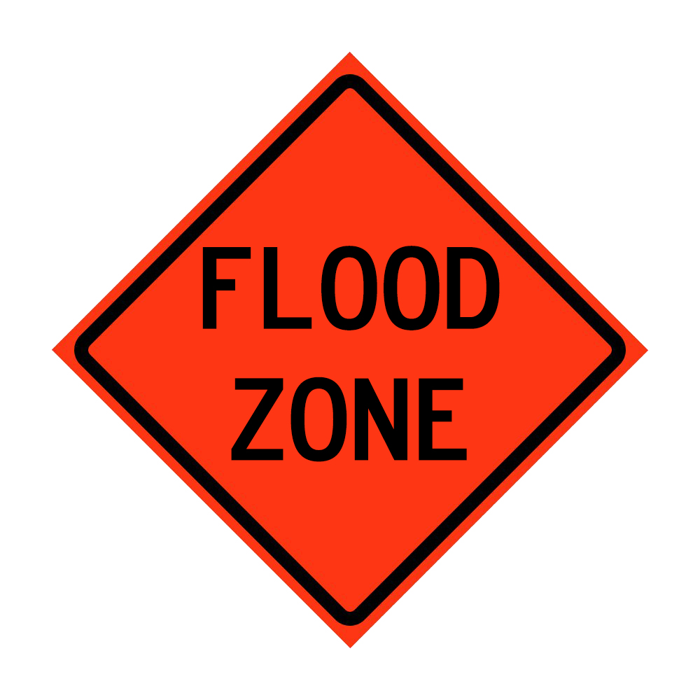 48" x 48" Roll Up Traffic Sign - Flood Zone