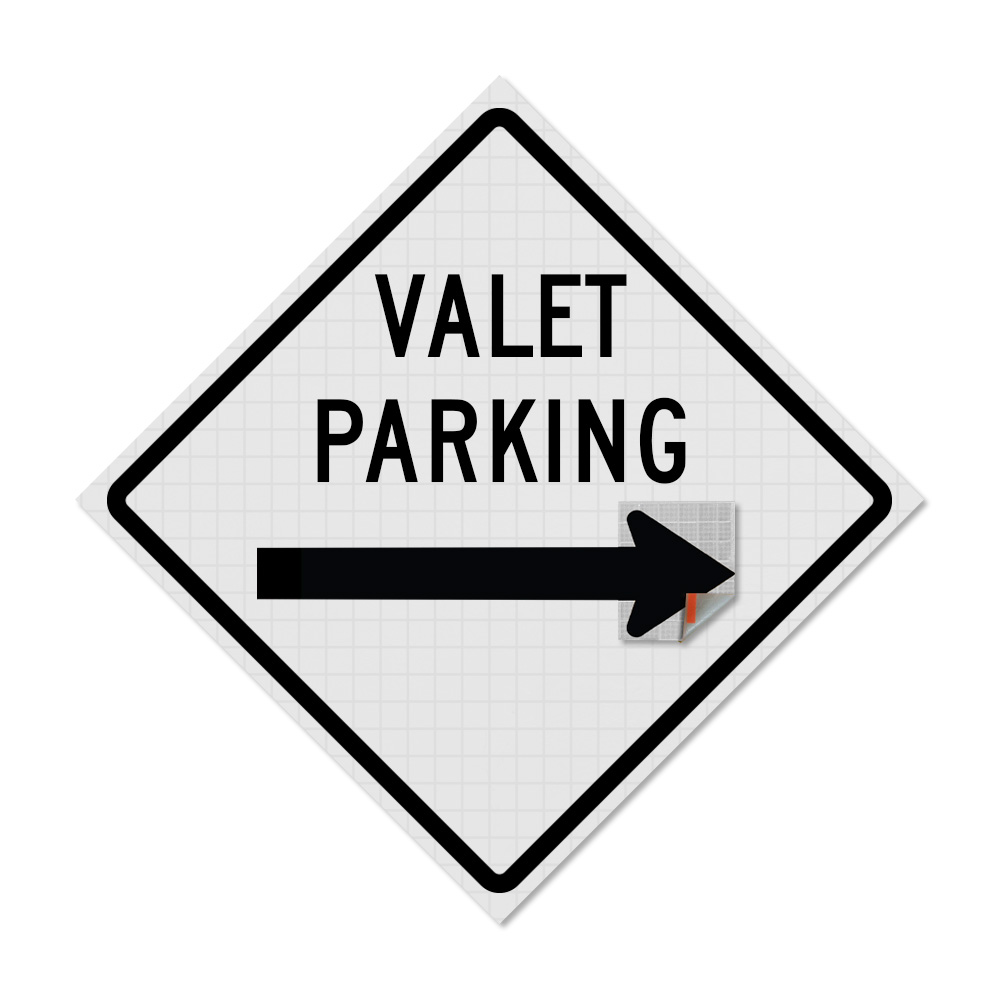 48" x 48" Roll Up Traffic Sign - VALET PARKING 